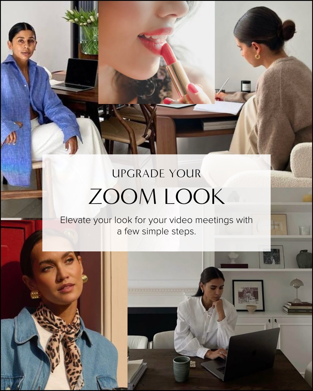 How are you showing up on camera for those oh-so-frequent Zoom meetings filling up your WFH days? It can be challenging to achieve the appearance and presence you desire through the computer screen, however, we’ve got some simple steps to take that will instantly elevate your on-camera look, having you feeling more polished, professional and confident for those video meetings.

1: Pick a top that has an interesting element to it.

2: Accessorize.

3: Add some color to that beautiful face!

#workoutfit #workstyle

#LTKStyleTip #LTKWorkwear