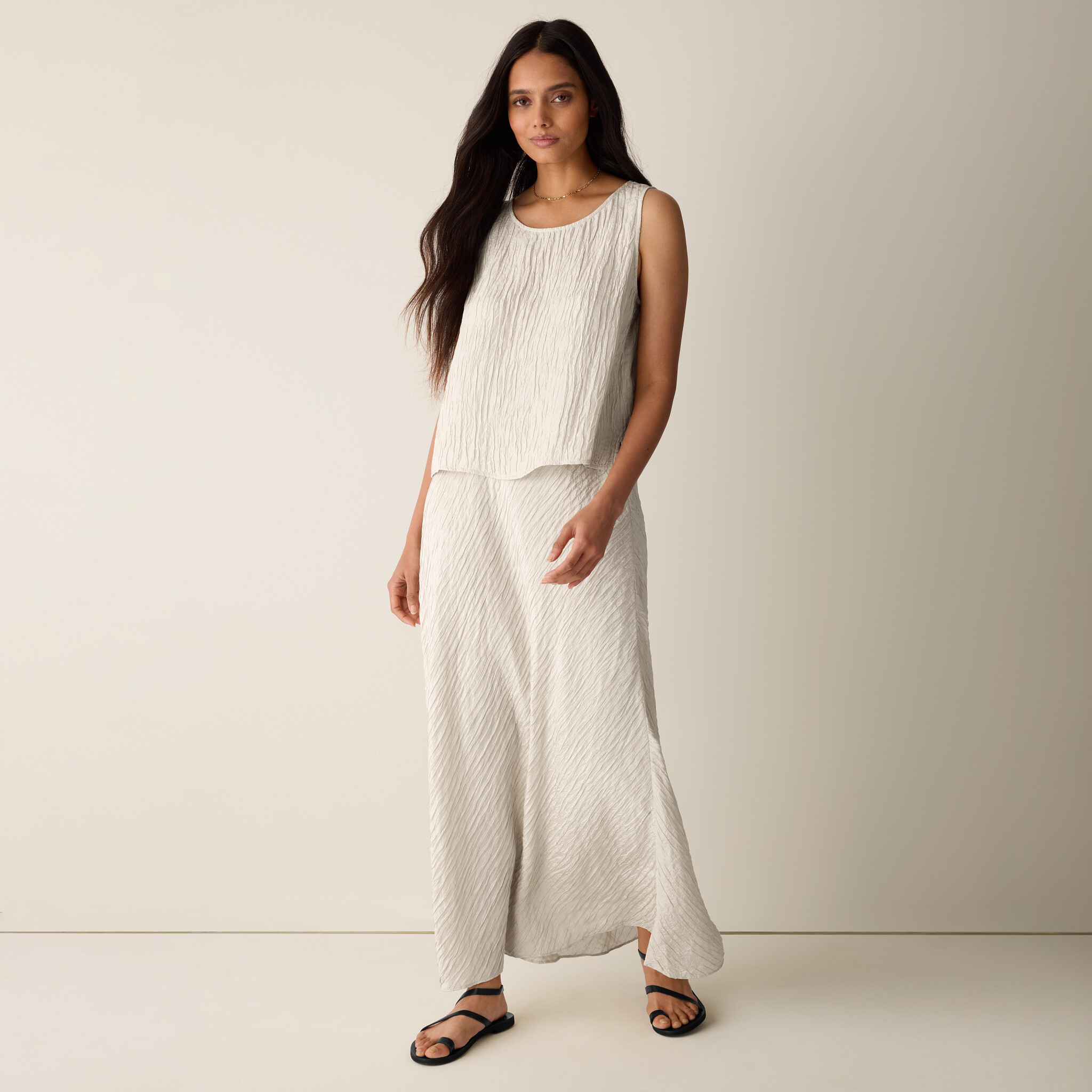 Textured Silk Jacquard Bias Skirt | Eileen Fisher
