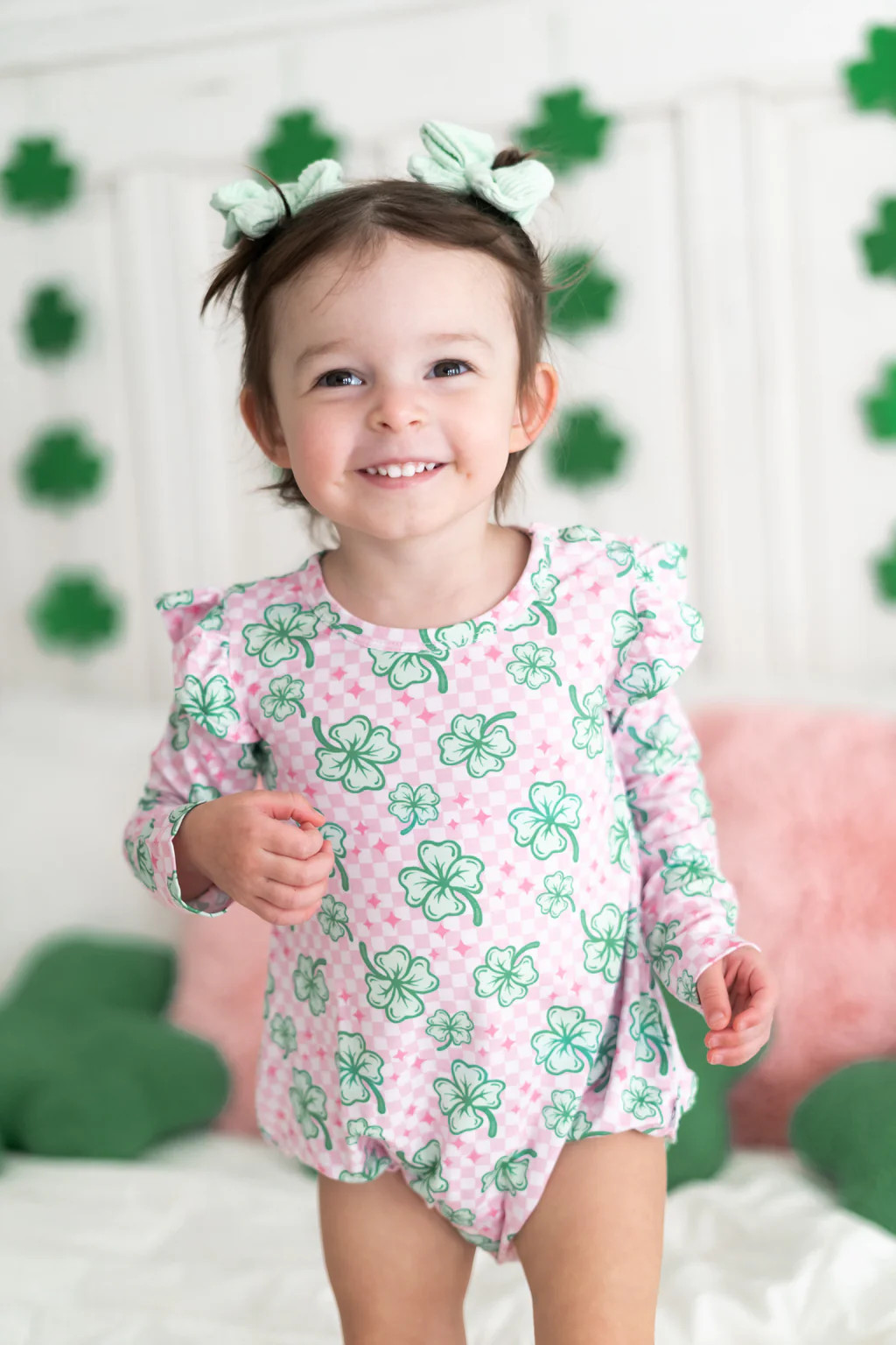 LITTLE MISS SHAMROCK DREAM BUBBLE ROMPER | DREAM BIG LITTLE CO