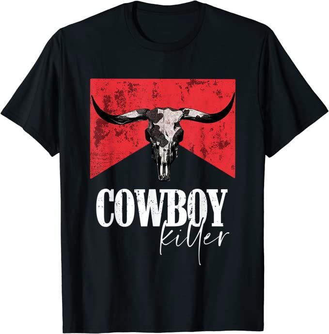 Amazon.com: Western Cowgirl vintage Punchy Cowboy Killers Skull T-Shirt : Clothing, Shoes & Jewel... | Amazon (US)