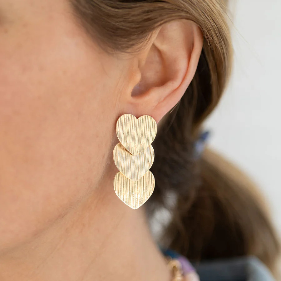 Three Heart Drop Earrings | Erin McDermott Jewelry