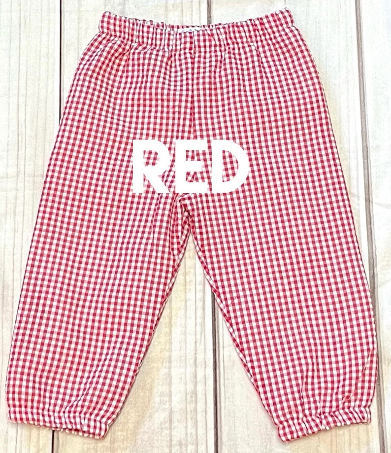 GINGHAM BUBBLE Fully LINED Pants -6m, 9m, 12m, 18m, 2t, 3t, 4t, 5t Red, Navy, Light Khaki, Light ... | Etsy (US)