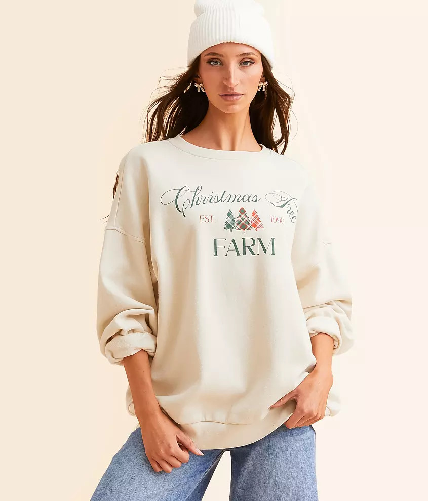 Christmas Tree Farm Oversized Pullover | Buckle