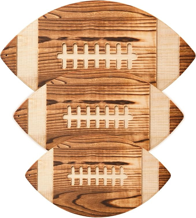 3 Pieces Football Cutting Board Football Serving Tray Hanging Football Gifts for Men Engraved Woo... | Amazon (US)