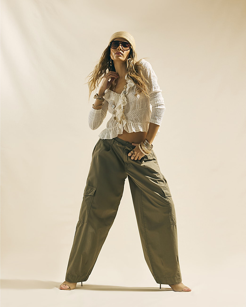 Green Straight Leg Cargo Trousers | River Island UK & IE