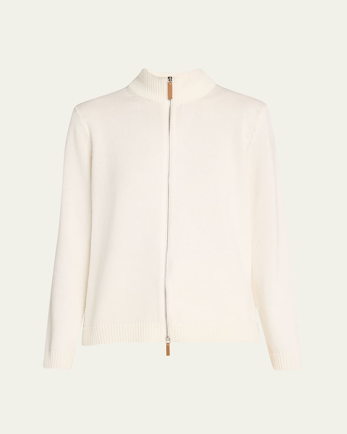 Cotton-Silk Tape Fitted Bomber Sweater | Bergdorf Goodman