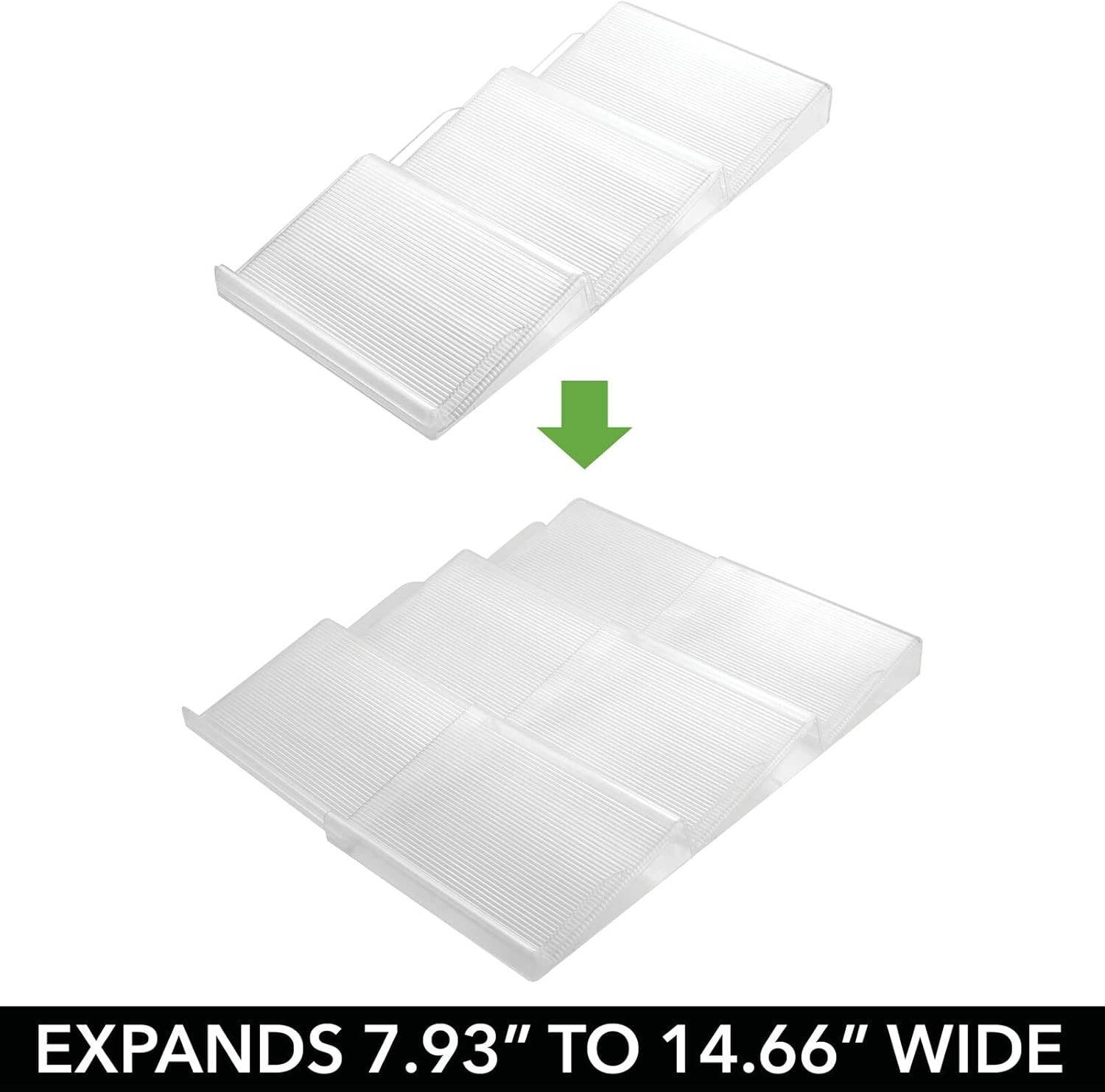 mDesign Expandable Plastic Deluxe Spice Rack, Drawer Organizer for Kitchen Cabinet Drawers, 3 Tie... | Amazon (US)