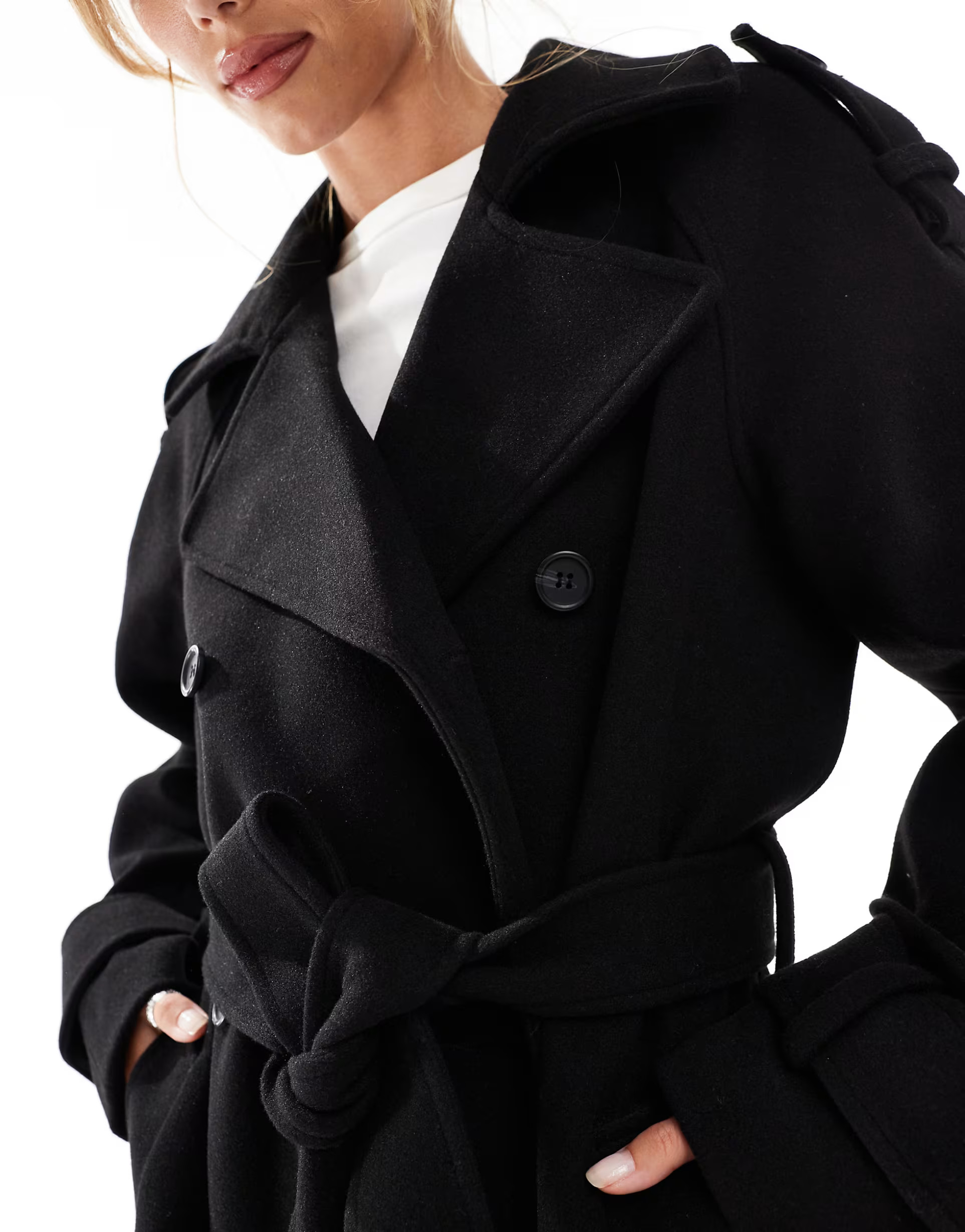 ASOS DESIGN formal faux wool trench coat in black | ASOS | ASOS (Global)