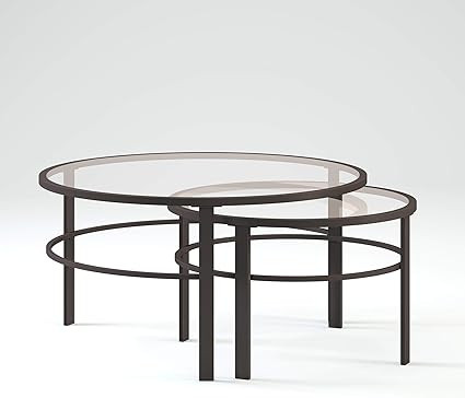 Gaia Round Nested Coffee Table in Blackened Bronze | Amazon (US)