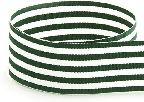 USA | American Made 1-1/2" Hunter Green & White Monarch Striped Grosgrain Ribbon - 20 Yards (Mult... | Amazon (US)