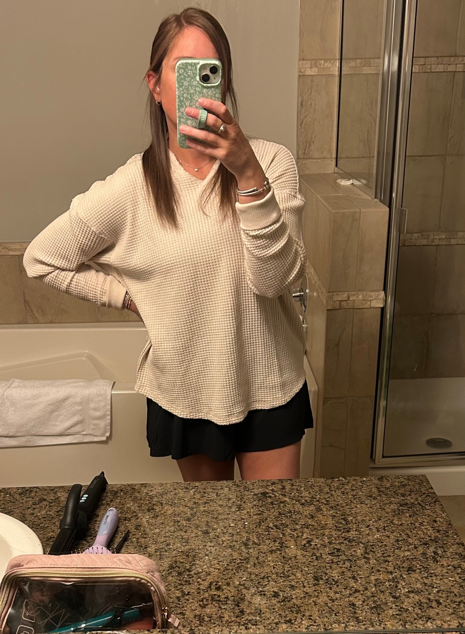 My entire outfit is from Aerie! I grabbed the top when it was on sale, but I love it so much, I would possibly even pay full price ! Shorts are on sale!!! 

#LTKSaleAlert #LTKStyleTip #LTKOver40