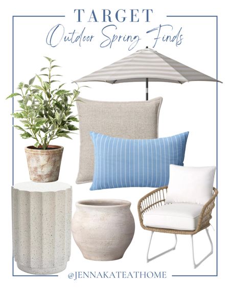 Enjoy the outdoors this spring with new patio furniture and accessories from target, including striped umbrellas, throw pillows and cushions, outdoor seating, artificial plants, ceramic vases, side tables, and more coastal style home decor

#LTKfamily #LTKhome #LTKSeasonal