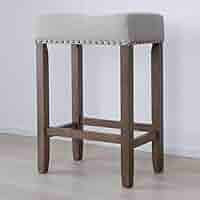 Nathan James 21303 Hylie Nailhead Wood Pub-Height Kitchen Counter Bar Stool 24" , Beige/Light Bro... | Amazon (CA)