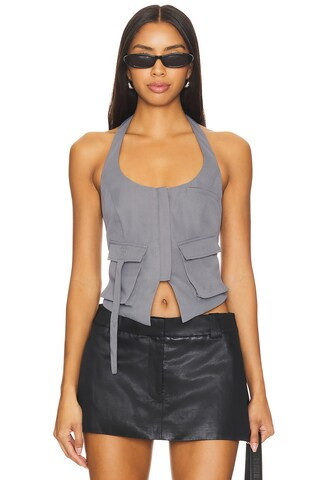 Kamryn Halter Top in Gray | Revolve Clothing (Global)