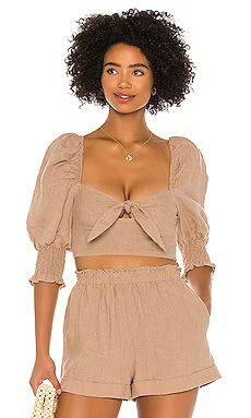 MAJORELLE Conway Top in Beige from Revolve.com | Revolve Clothing (Global)