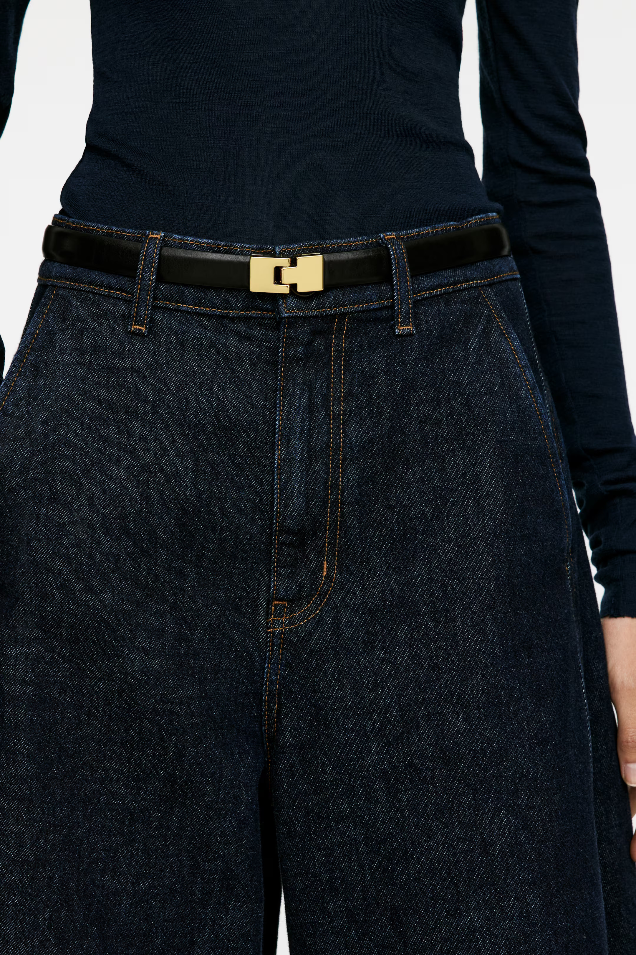 Buckle Leather Belt - Black - Ladies | H&M GB | H&M (UK, MY, IN, SG, PH, TW, HK)