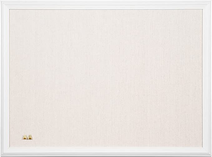 U Brands Linen Cork Linen Bulletin Board, 17 x 23 Inches, White Wood Frame (3264U00-01) | Amazon (US)