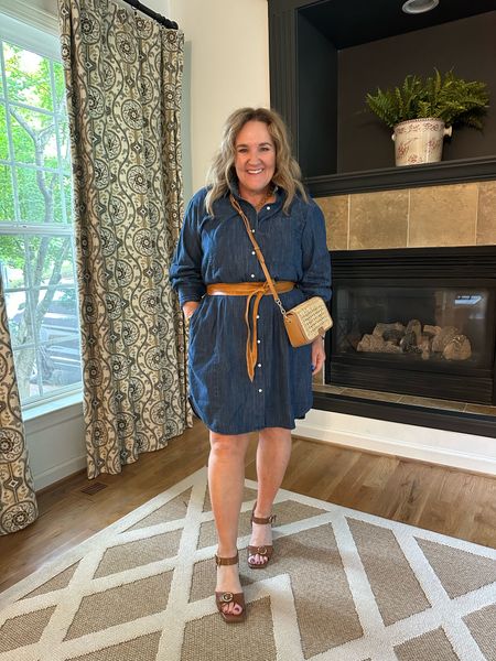 Walmart denim dress size XL for some extra room in my shoulders

I removed the self tie and added my own belt. The ada belt is a beautiful Argentine leather 15% off code NANETTE15

The sandals are comfortable under $100 and really good quality 

I’ll also link the bag from Walmart that is a look for to this beautiful Spartina 449 purse 

Summer outfit, summer dress, Walmart, dress anthropology, leather sandals

#LTKShoeCrush #LTKFindsUnder100 #LTKOver40