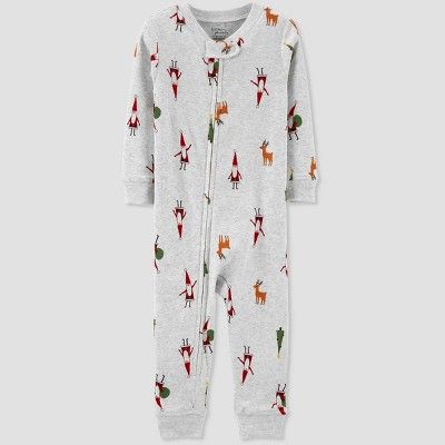 Toddler Organic Cotton Christmas Footless Pajama Jumpsuit - little planet organic by carter's Whi... | Target