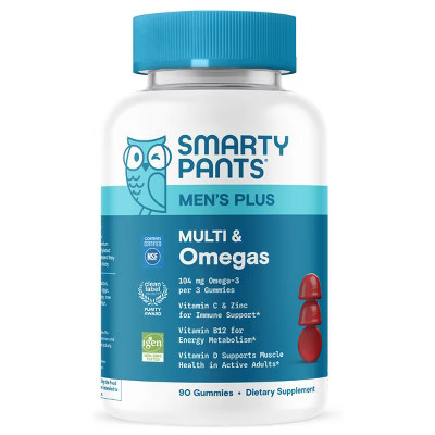 SmartyPants Men's Plus Multivitamin & Omegas Gummies with Vitamins C, D3, B12 & Zinc - 90ct | Target