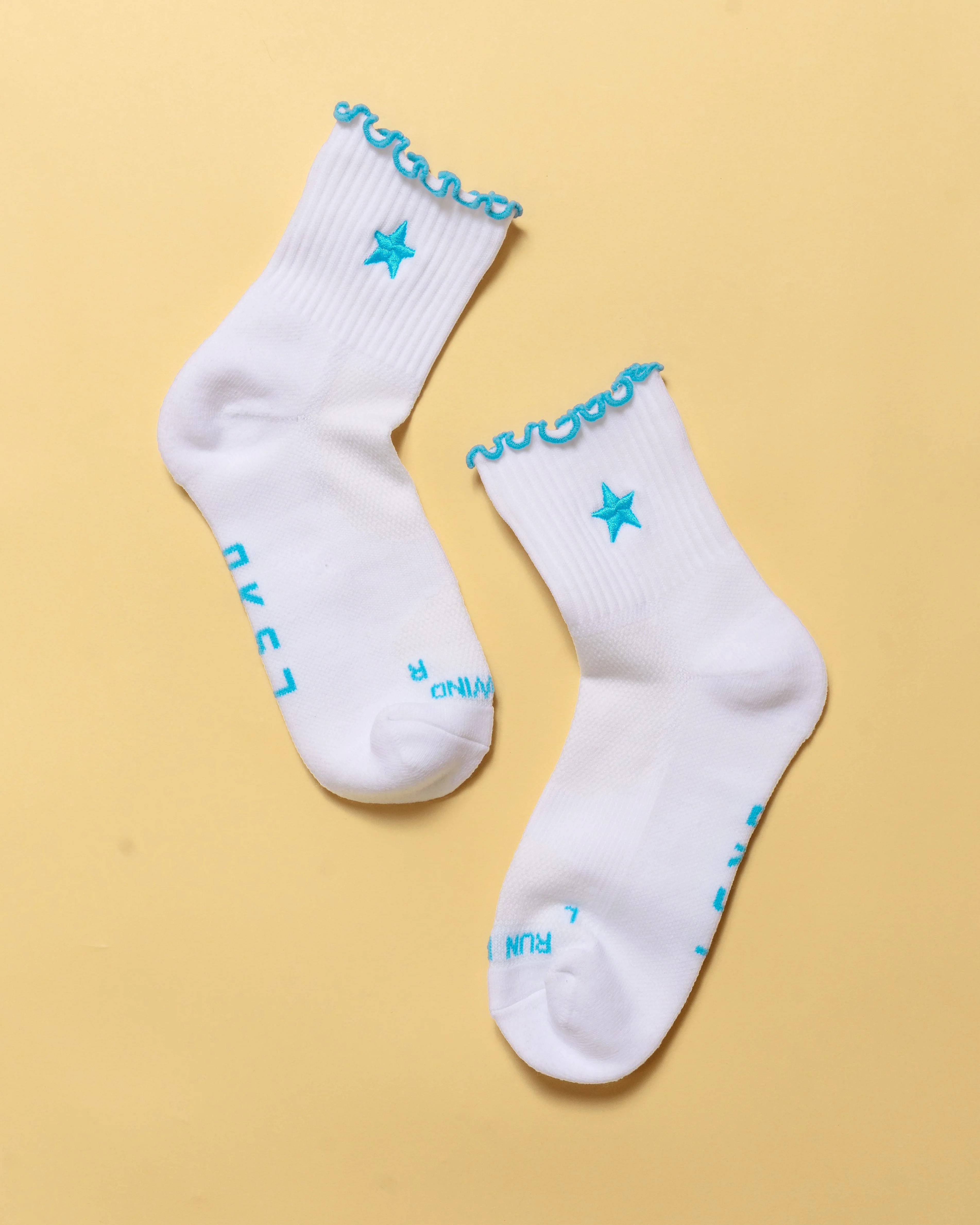 GG - Fast Frill Quarter Sock - GG-White-Baltic Sea | LSKD | LSKD