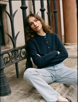 Jura Cardigan: Yak Wool, Navy | With Nothing Underneath