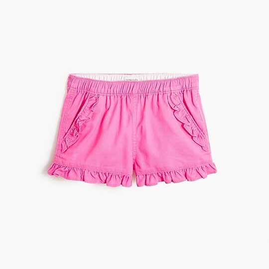 Girls' twill ruffle-trim short | J.Crew Factory