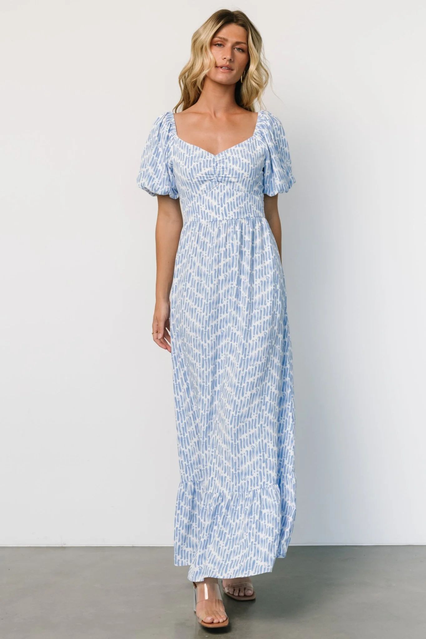 Durban Maxi Dress | Dusty Blue Print | Baltic Born