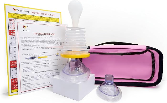 LifeVac Pink Travel Kit - Portable Suction Rescue Device, First Aid Kit for Kids and Adults, Port... | Amazon (US)