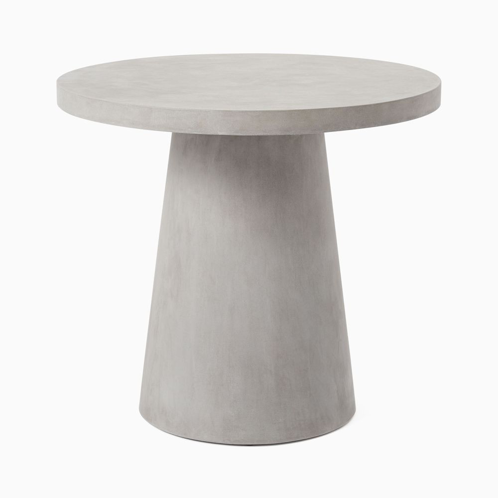 Concrete Indoor/Outdoor Pedestal Round Dining Table (32"–60") | West Elm (US)