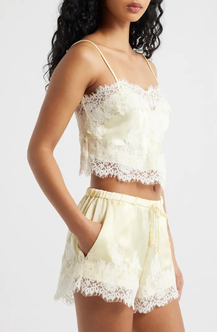 Eyelash Lace Satin Camisole | Nordstrom