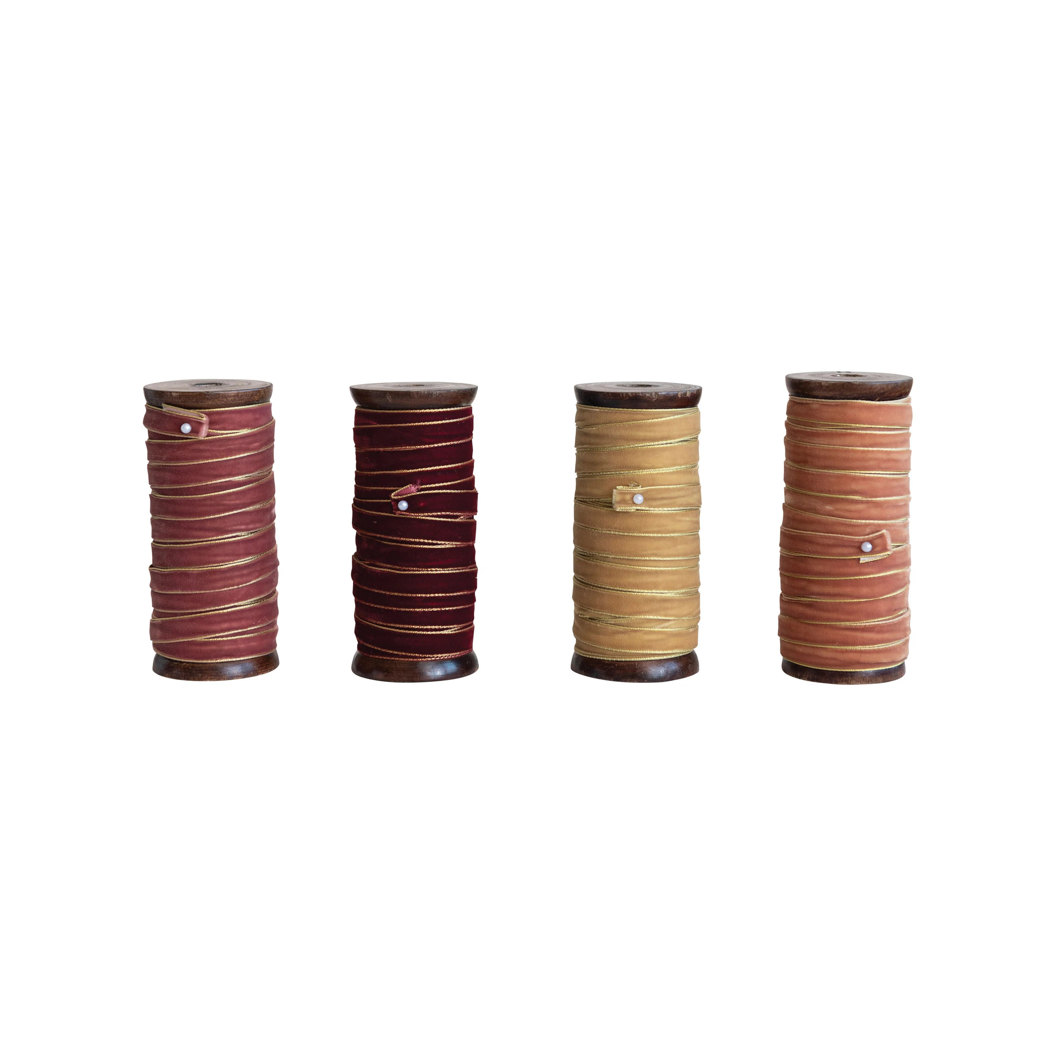 Velvet Ribbon On Wood Spool | Wayfair North America