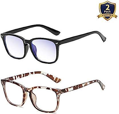 Shayin Blue Light Blocking Glasses Square Eyeglasses Frame Anti Blue Ray Computer Game Glasses | Amazon (US)