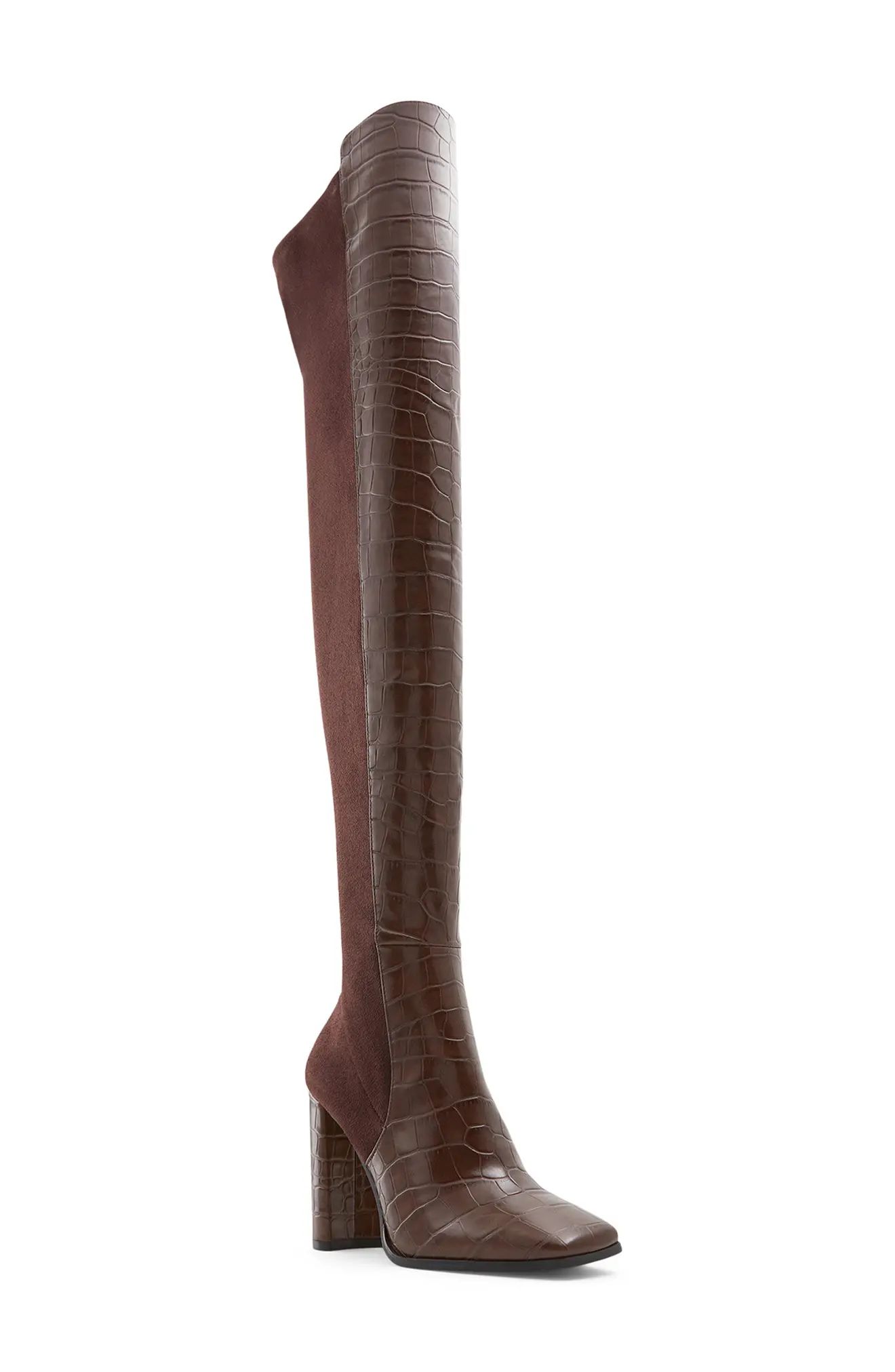 ALDO Choan Over the Knee Boot, Size 8 in Dark Brown at Nordstrom | Nordstrom
