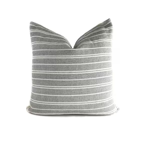 Black and White Stripe Designer Pillow Cover  Striped Pillow | Etsy | Etsy (US)
