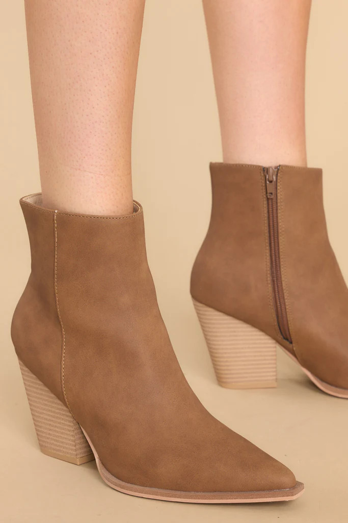 Gentle Persuasion Caramel Ankle Booties | Red Dress 