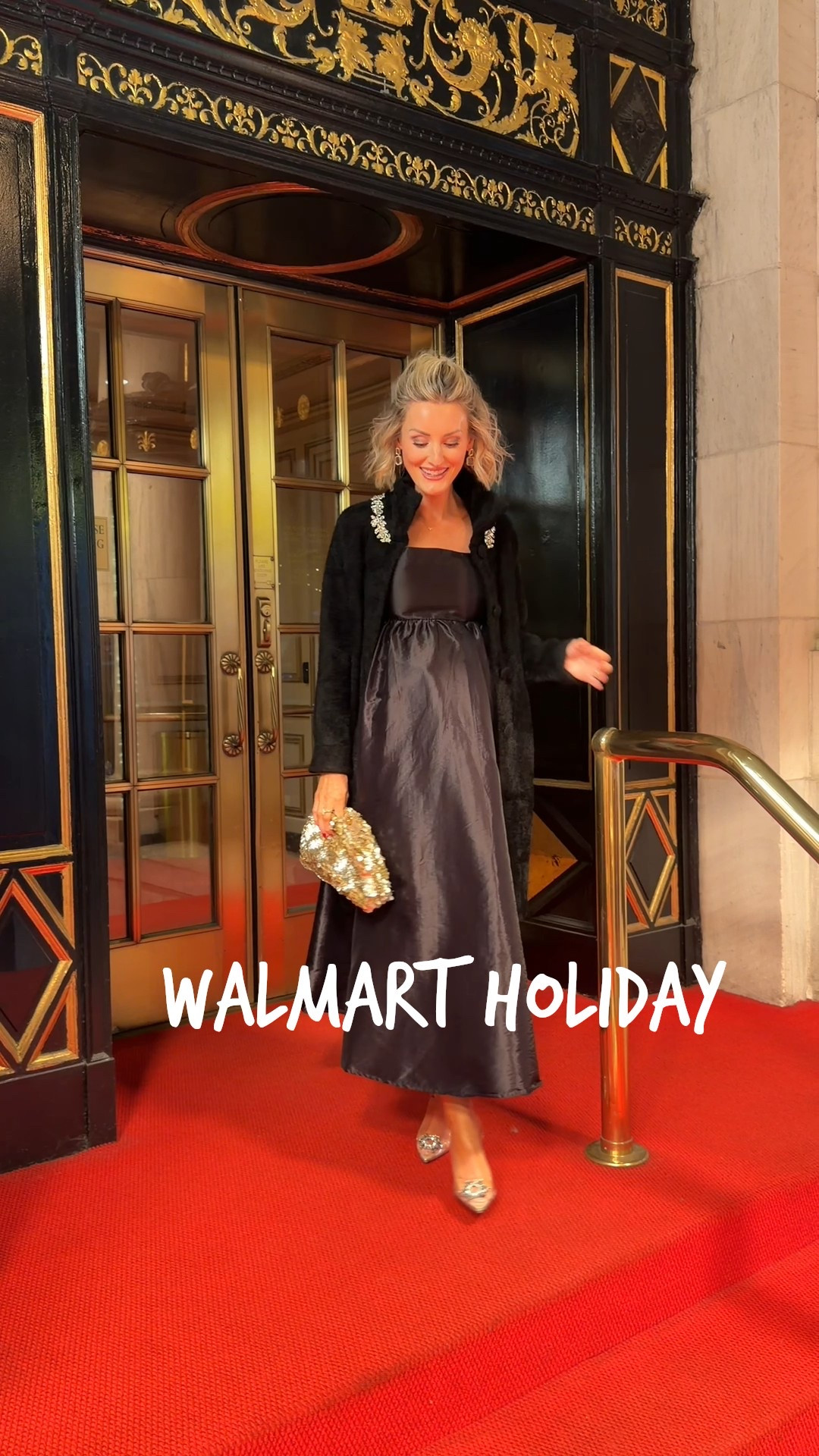 What I wore to the Walmart Holiday Preview event at The Plaza Hotel in New York City! My black bump friendly holiday dress is from Walmart & is stunning - I received so many compliments last night! Fit is true to size - wearing XS. 

#LTKFindsUnder50 #LTKParties #LTKHoliday