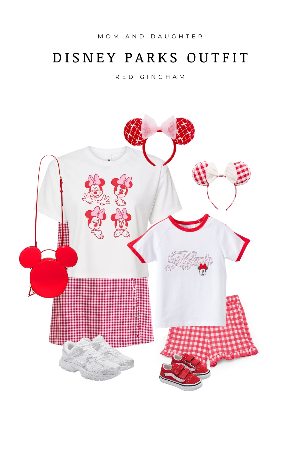  

Mom and daughter matching Minnie Mouse inspired Disney Parks outfit in classic red gingham. Lightweight graphic tees paired with a breezy gingham skirt and shorts keep it cute and comfortable for park days. Finished with matching Minnie ears, a statement crossbody bag, and easy sneakers for all-day walking.

Perfect for Magic Kingdom, Disney trips, or coordinating family photos at the parks.

 

#LTKKids #LTKTravel #LTKootd