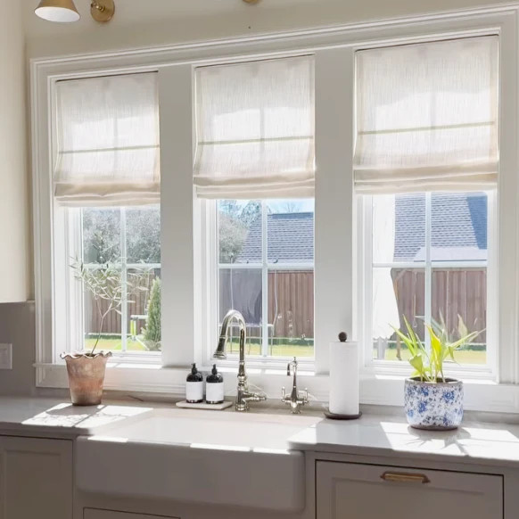 Lily Linen Roman Shades & Blinds | Plain Fold | NeutralCurtains