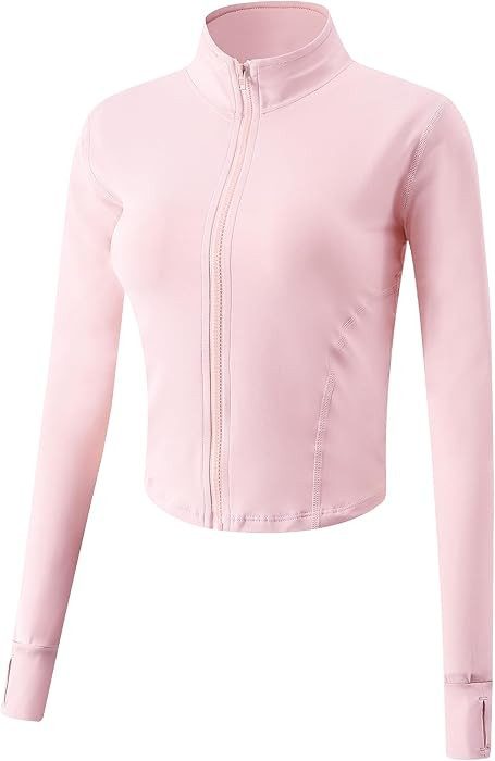 Gihuo Women's Workout Jacket Lightweight Zip Up Athletic Cropped Running Jacket | Amazon (US)