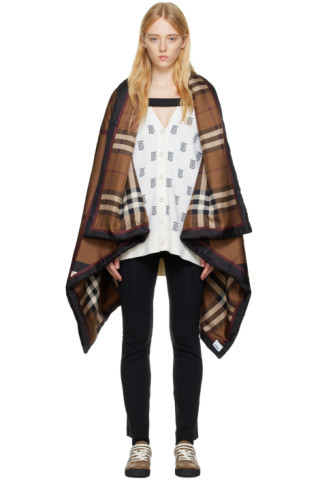 Brown Chevron Check Scarf | SSENSE