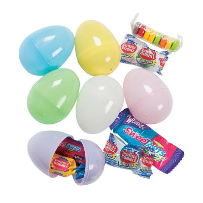 Pastel Candy-Filled Plastic Easter Eggs - 24 Pc. - Party Supplies - 24 Pieces | Wayfair North America