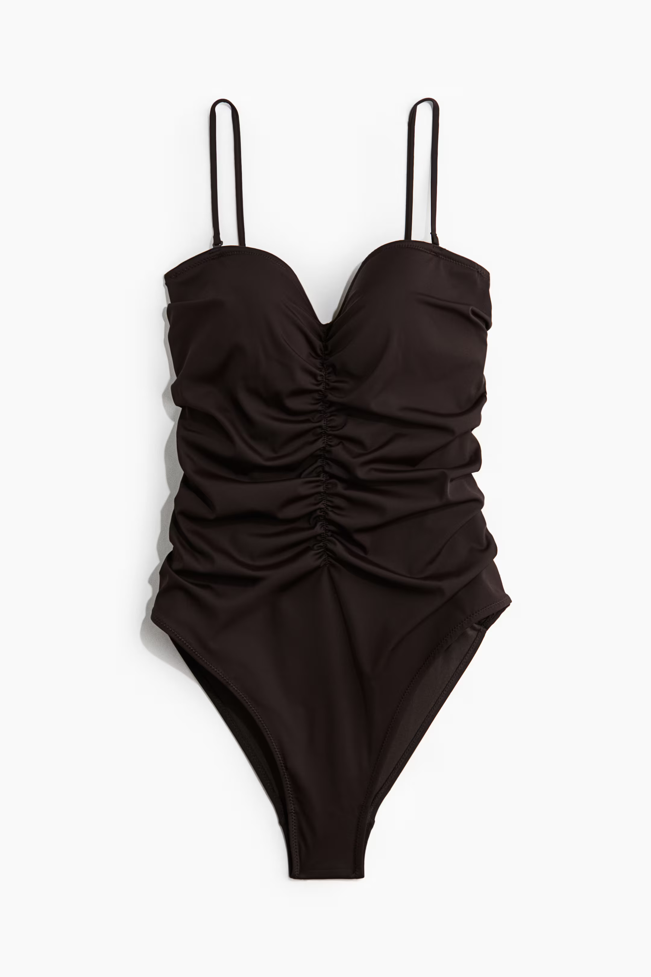 Medium Shape Bandeau swimsuit - Dark brown - Ladies | H&M GB | H&M (UK, MY, IN, SG, PH, TW, HK)