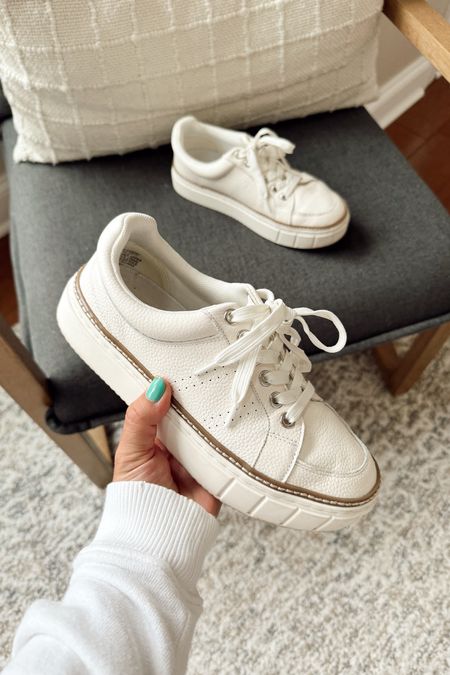 Wearing these white platform sneakers on repeat! Love a great pair of comfy and versatile casual shoes like these. Perfect for all seasons, but they’re especially great spring and summer shoes. Made of leather and under $100, too! Click to shop. 

#LTKFindsUnder100 #LTKSeasonal #LTKShoeCrush