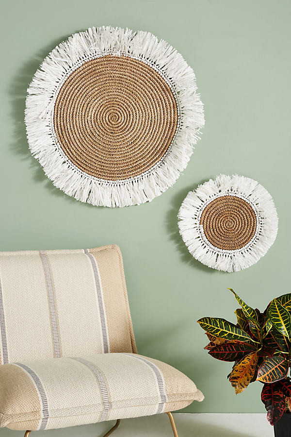 Fringed Basket Wall Art By Anthropologie in White Size S | Anthropologie (US)