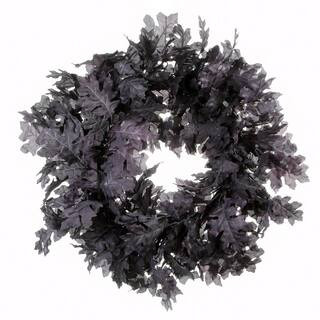 28 in. Halloween Oak Leaf Wreath | The Home Depot