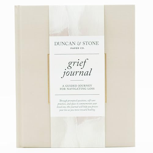 DUNCAN & STONE PAPER CO. Guided Grief Journal - Simple Easy-Use Guided Journals - Memorial Grief Books for Adults - Thoughtful Journal for Grieving with Hope (Sand, 88 Pages) | Amazon (US)
