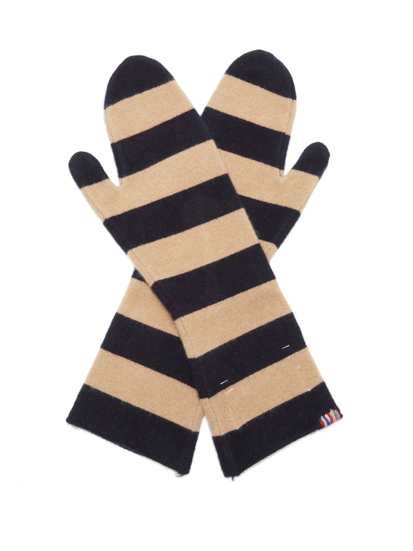 Nina striped cashmere mittens | Extreme Cashmere | Matches (US)
