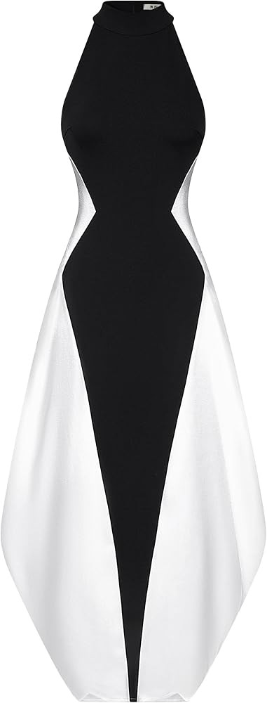 JW PEI Women's Monochrome Paneled Maxi Dress | Amazon (US)