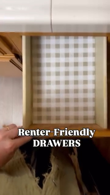 A simple rental-friendly upgrade. I cut out a vintage-inspired liner for the kitchen drawers. It’s not perfect, but it makes the space feel a little cozier.
#renterfiendly #rentalupgrade #farmhouserental


#LTKHome
